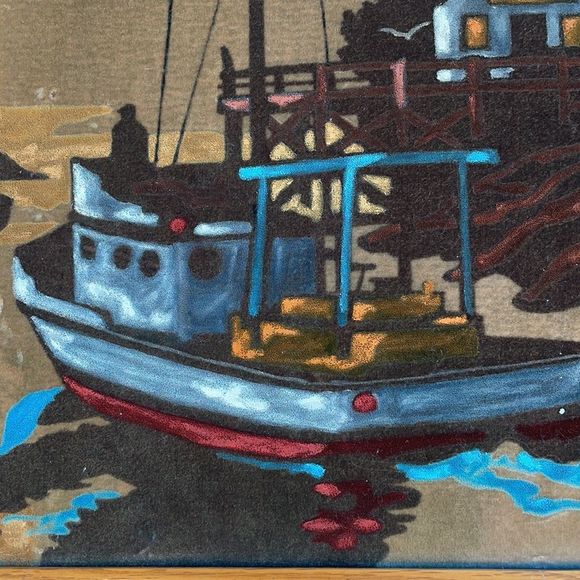 Nautical Velvet Framed Painting